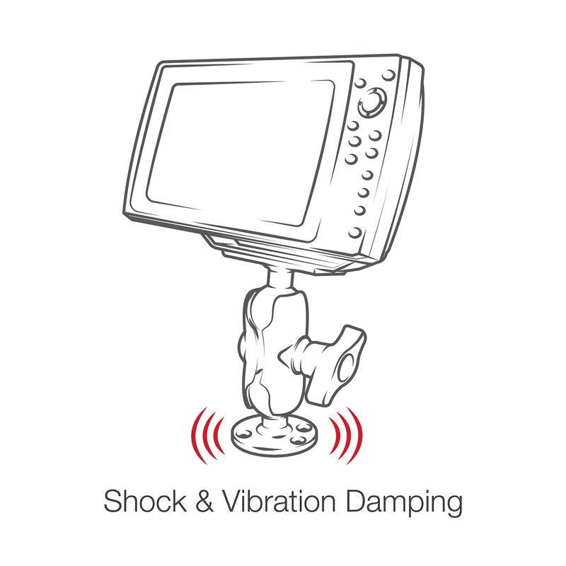 RAM MOUNTS Drill-Down Ball Mount for Humminbird Helix 8-15, Solix & Apex RAM-D-202-25-C-202U with Short Arm - Image 3